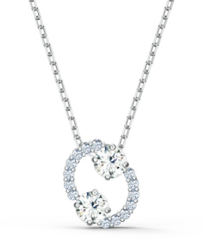 Collar Zodiaco Cáncer Aros Entrelazados Pavé
