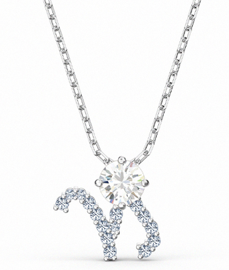 Collar Zodiaco Capricornio Solitario y Cola Pavé