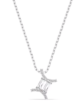 Collar Zodiaco Géminis Cristales Baguette Verticales