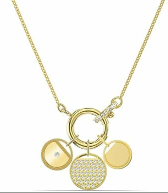 Collar Trío de Medallones Colgantes Dorados