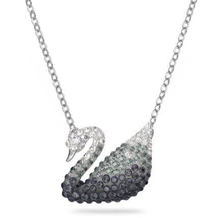 Collar Cisne Grande Pavé Degradado Blanco y Negro