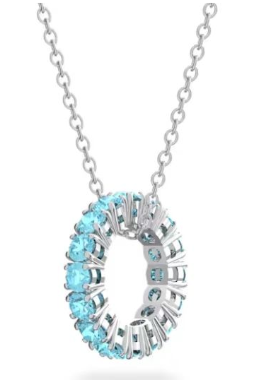 Collar Constella Círculo Abierto Aqua Rodio