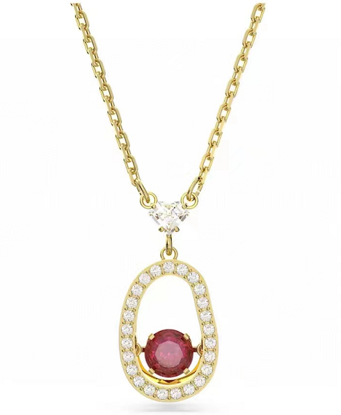 Collar Swarovski Aro Pavé Blanco Rubí Central