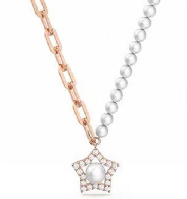 Collar Swarovski Estrella Perla Cadena Mixta