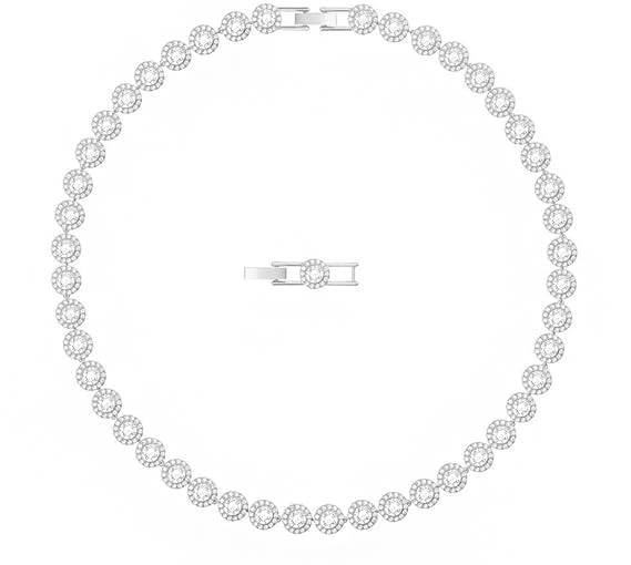 Collar Swarovski Tenis Halo Blanco Rodio