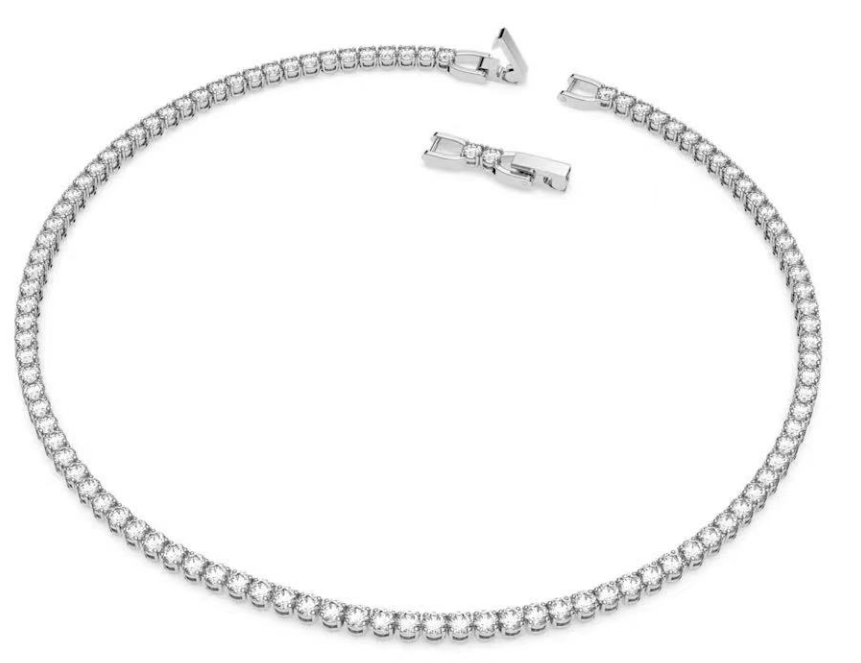 Collar Swarovski tenis cristales blancos acabado rodiado