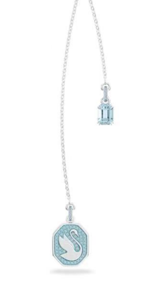 Collar Swarovski cisne pavé fondo turquesa acabado rodiado