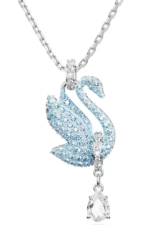 Collar Swarovski cisne pavé azul acabado rodiado