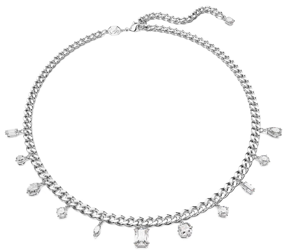 Collar Swarovski Cadena Dijes Multi-Corte Rodio