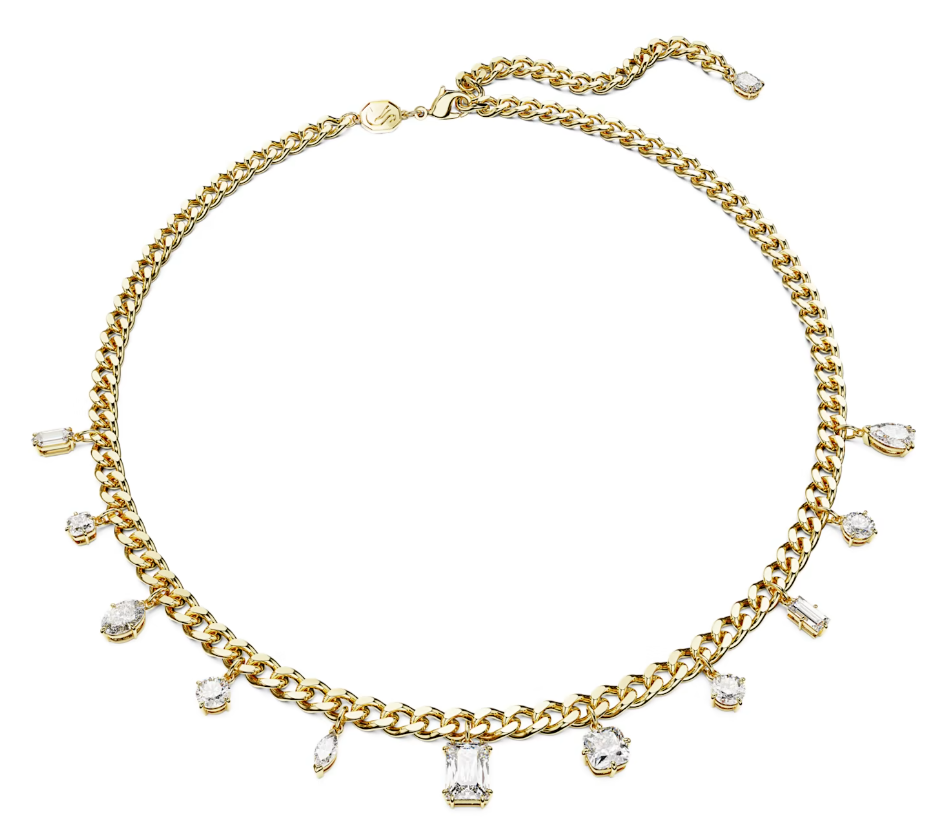 Collar Swarovski Cadena Dijes Multi-Corte Oro