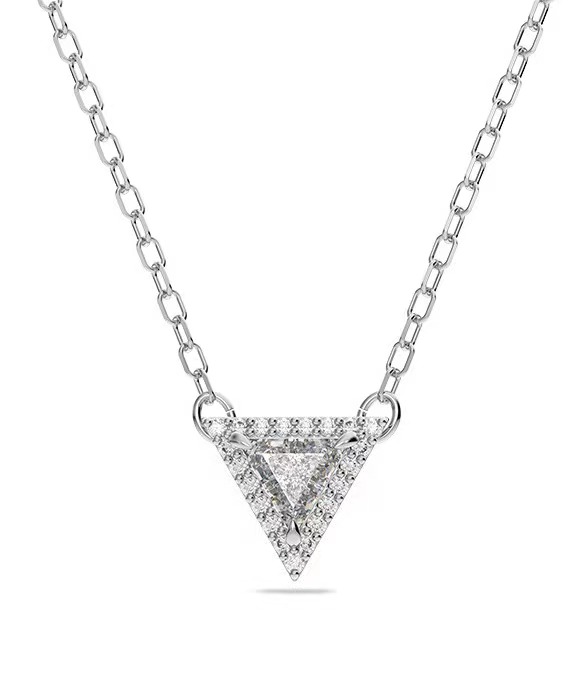 Collar Swarovski Triángulo Halo Rodio