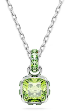 Collar Piedra de Nacimiento Agosto Cristal Verde Lima