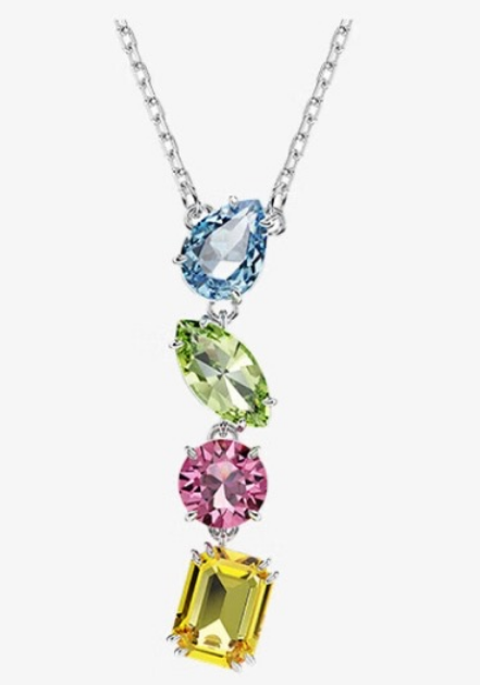 Collar colgante piedras mixtas multicolor cuatro formas