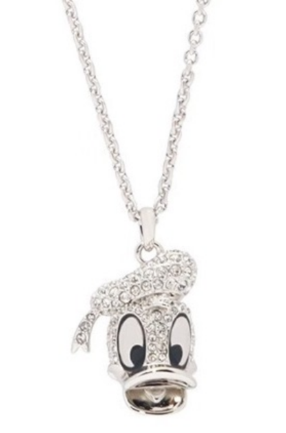 Collar colgante pato rostro pavé rodio