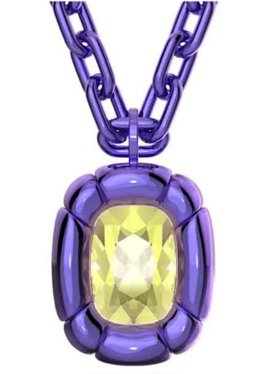 Collar Swarovski Lucent Cristal Amarillo Marco Violeta