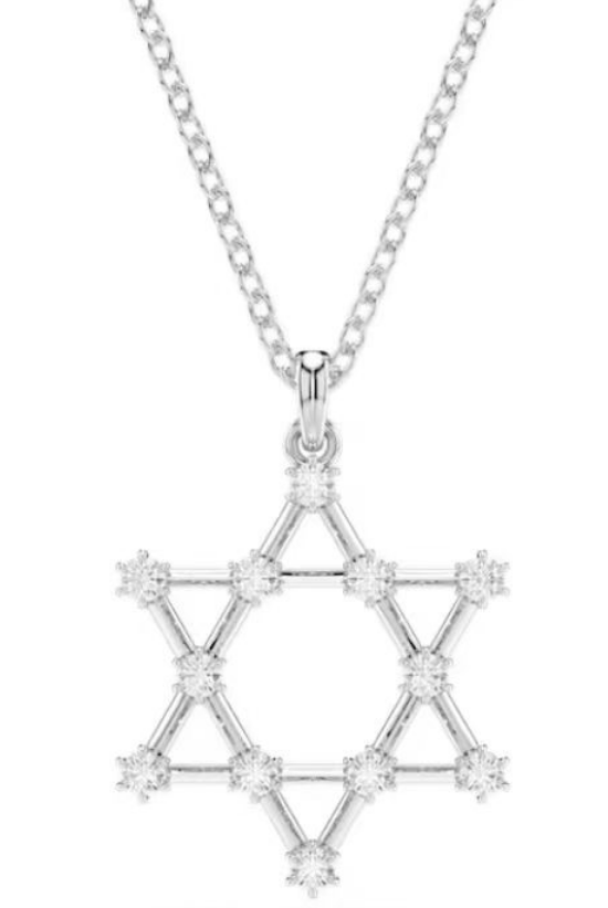 Collar Swarovski Estrella de David Pavé Cristales Blancos