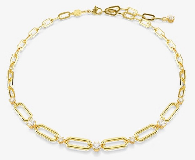 Collar Swarovski Constella Cadena Clip y Estaciones Dorado