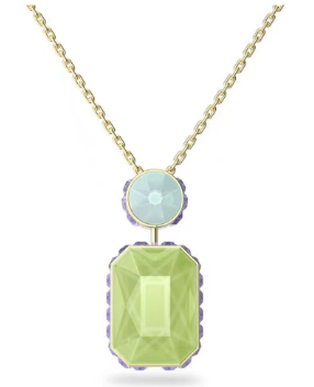 Collar Millenia Octagonal Verde y Celeste