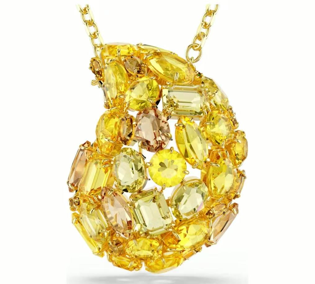 Collar Gema Racimo Pepita Amarillo y Champán