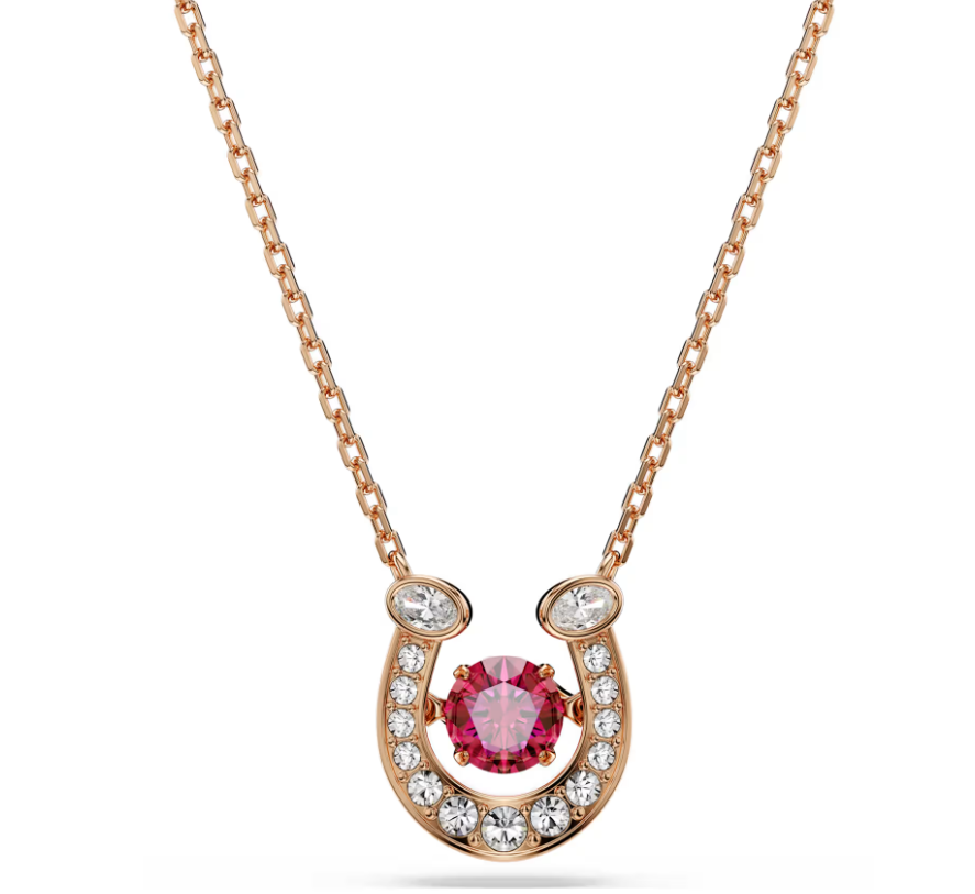 Collar Herradura Symbolica Fucsia Oro Rosa
