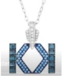 Collar Swarovski Dextera colgante geométrico azul