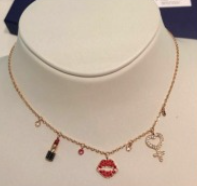 Collar Swarovski dijes labios y labial