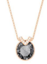 Collar Swarovski Cristal Gris Oscuro Oro Rosa