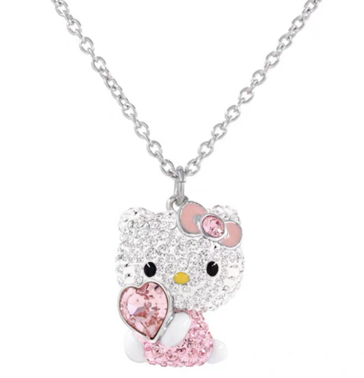 Collar Swarovski Hello Kitty corazón rosa