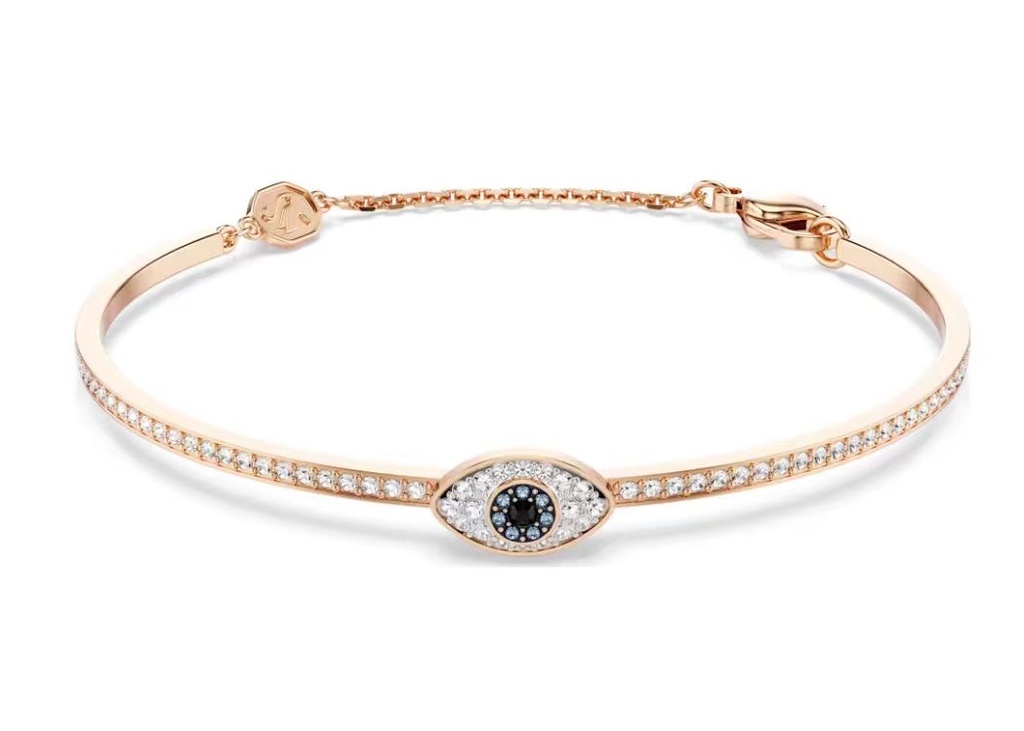 [A342] Brazalete Symbolica Swarovski ojo protector oro rosa