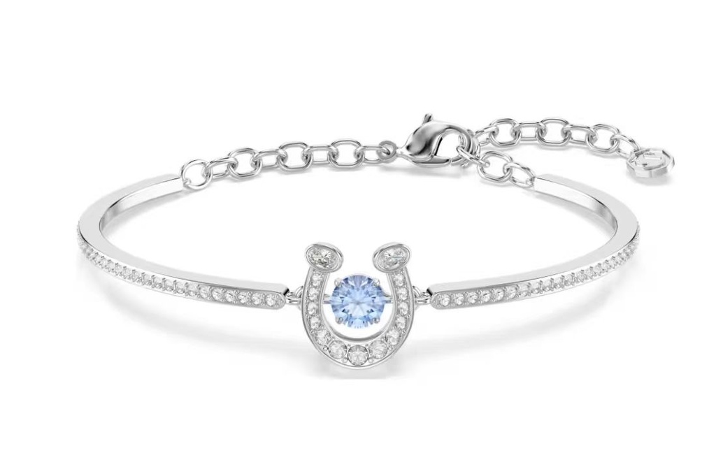 Brazalete Swarovski herradura cristal celeste