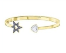 Brazalete Abierto Estrella Azul y Corazón Blanco