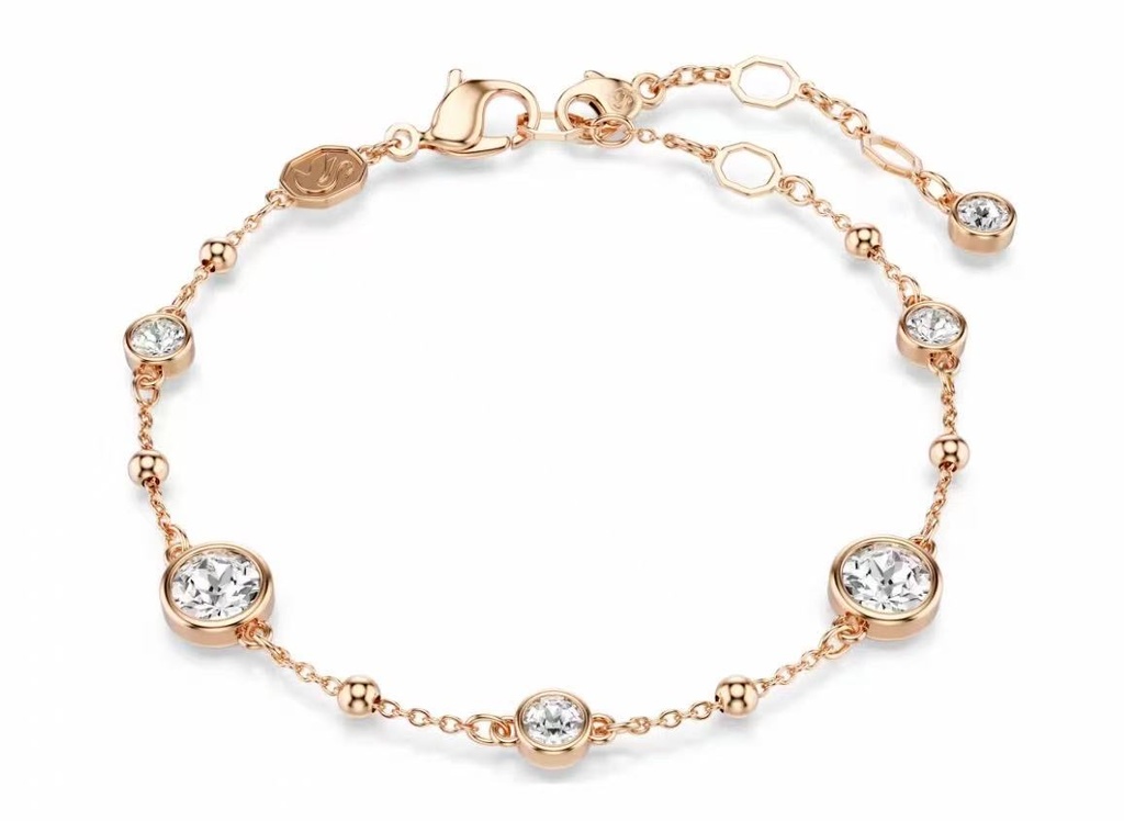 [A313] Brazalete Swarovski Constella Cristales Blancos Oro Rosa