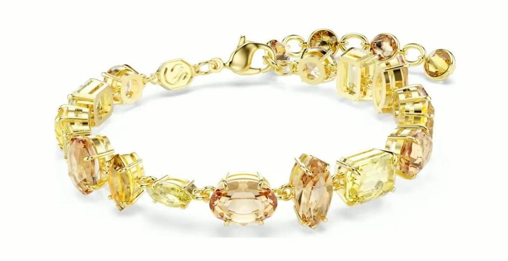 Brazalete Swarovski Matrix Cristales Mixtos Champán