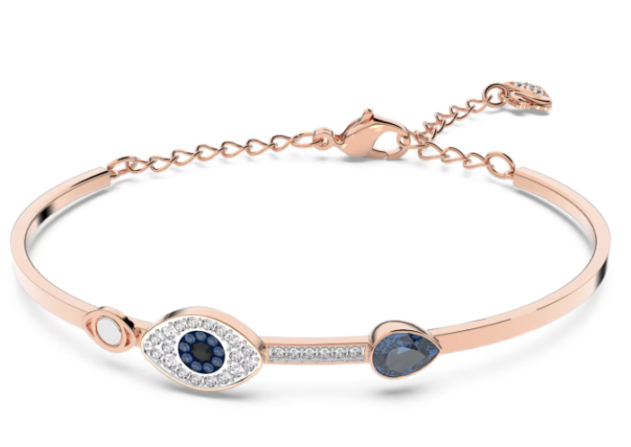 [A001-2] Brazalete Swarovski Ojo Protector Tono Oro Rosa