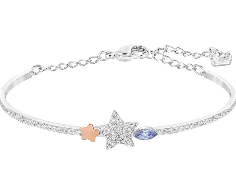 Brazalete Swarovski Doble Estrella Pavé Bicolor