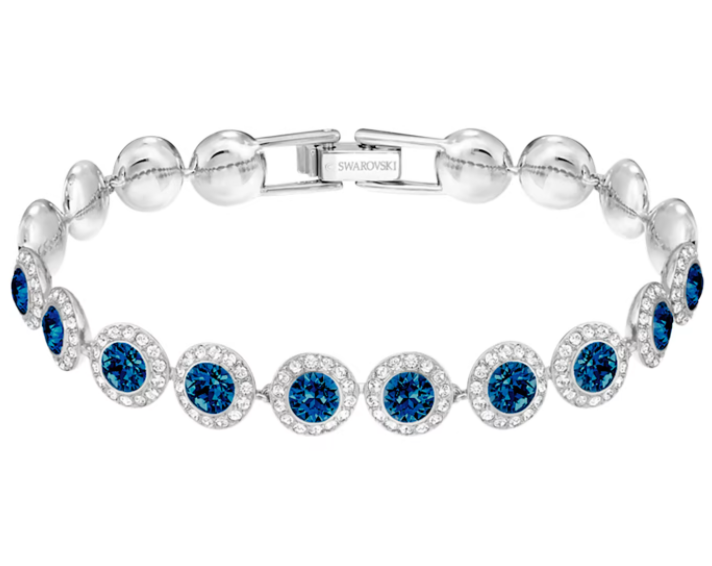 Brazalete Swarovski Angelic Halo Cristal Azul Zafiro