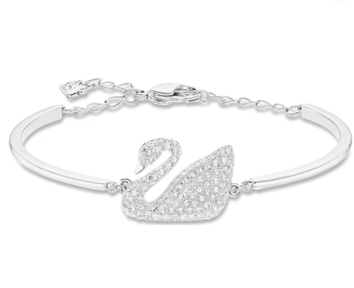 Brazalete Swarovski Swan Cisne Pavé Baño de Rodio