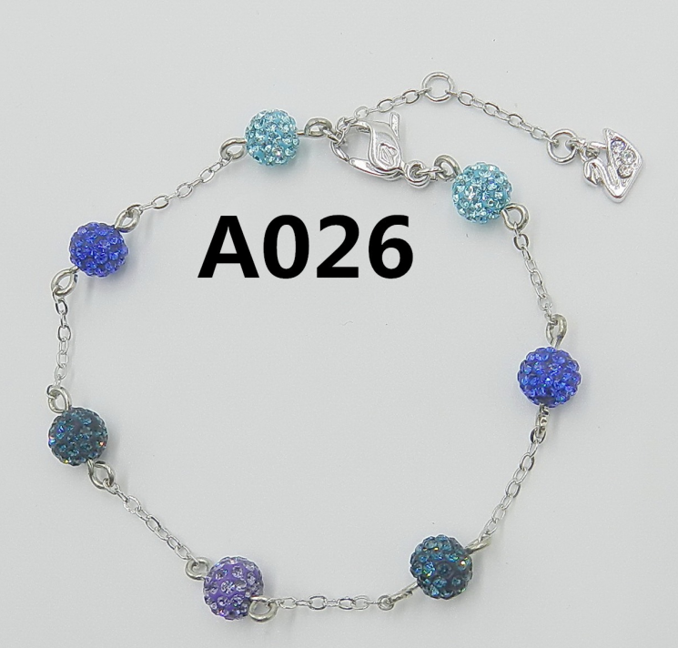 Brazalete Swarovski Esferas Pavé Azul y Morado