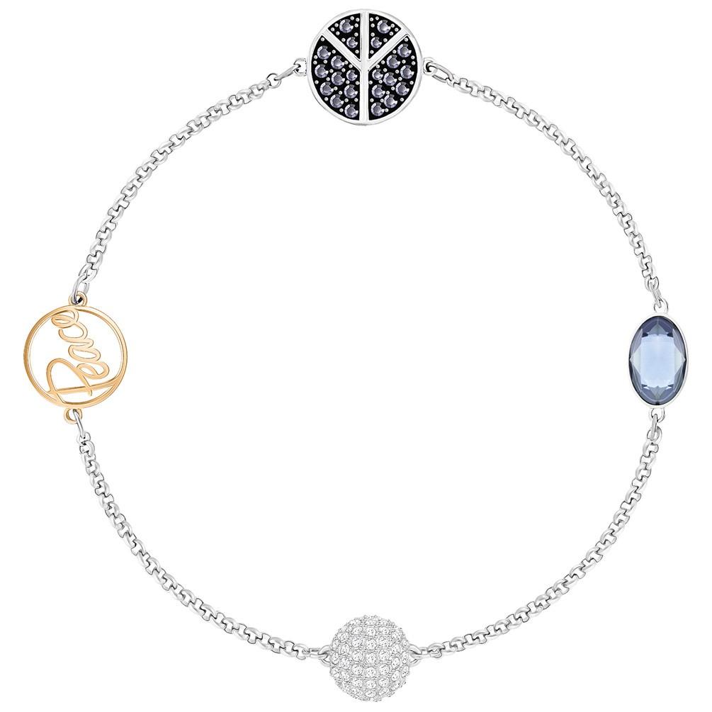 Pulsera cadena Swarovski símbolo Paz cristal azul