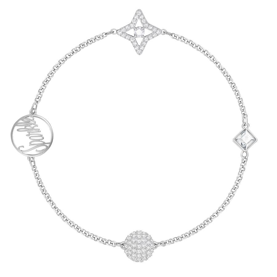 Pulsera cadena Swarovski estrella cuatro puntas cristal blanco