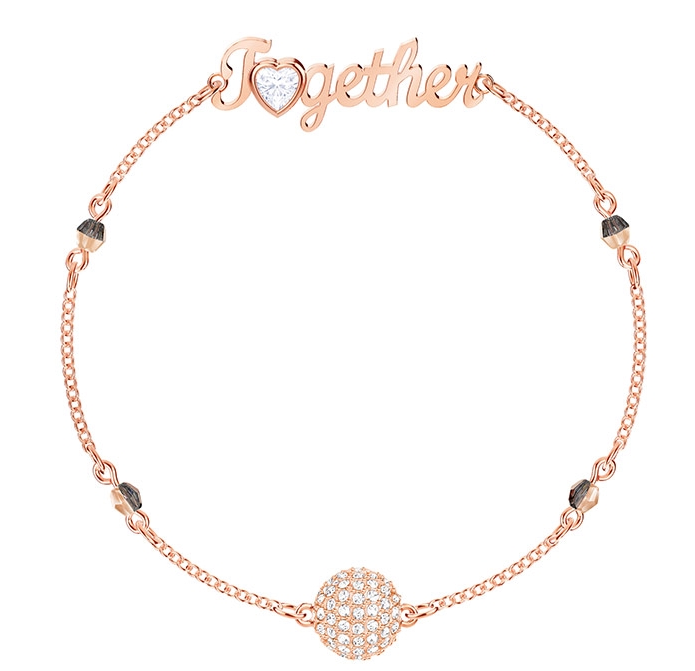 Brazalete Swarovski Together con corazón oro rosa