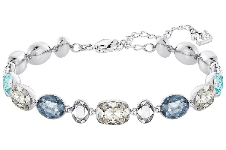 Brazalete Swarovski Gema plateado cristales multicolor