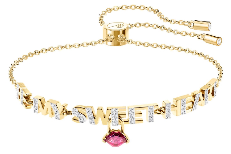 Brazalete Swarovski dorado frase My Sweetheart