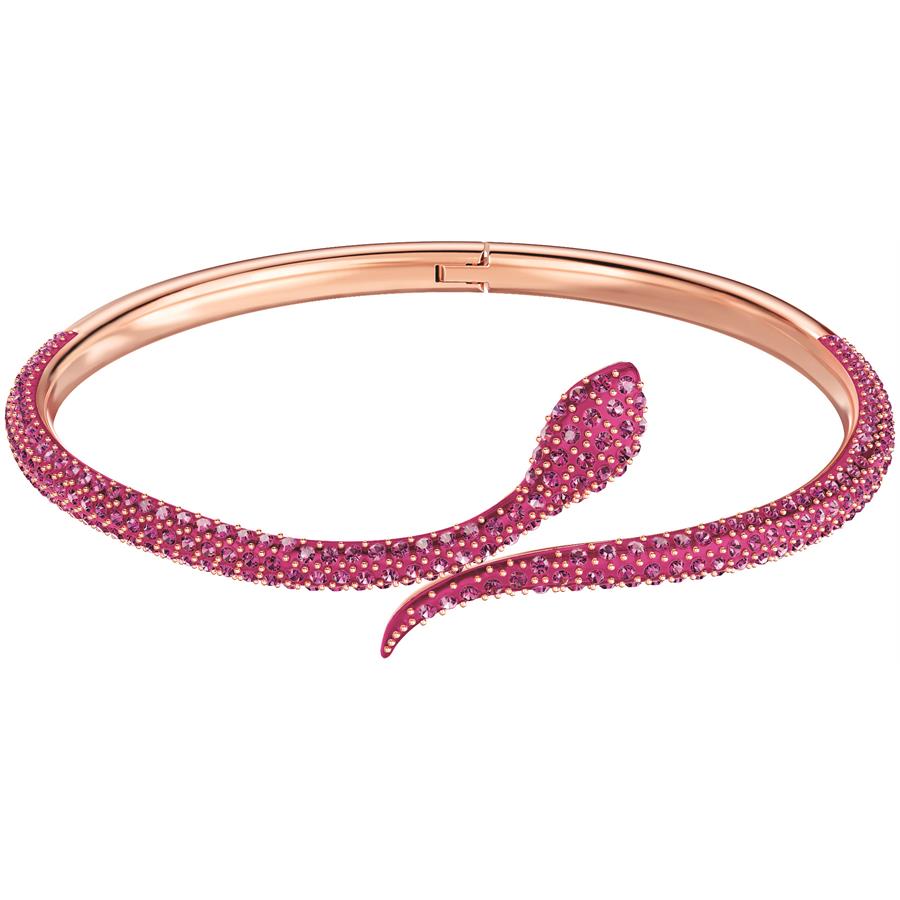 Brazalete Swarovski Serpiente Cristales Rosa Fucsia