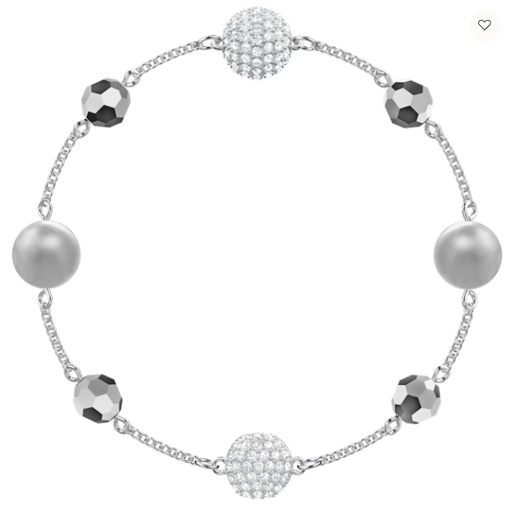 Brazalete Swarovski Esferas Grises y Bolas Pavé Rodio