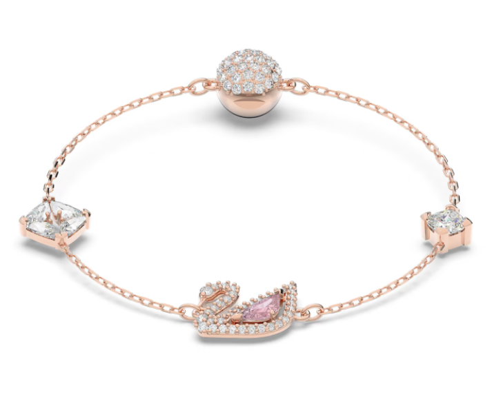 Brazalete Swan cisne rosa oro rosa