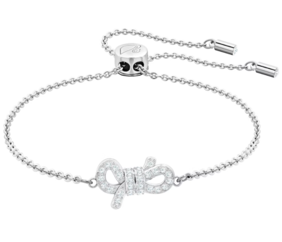 Brazalete Swarovski lazo plateado con pavé