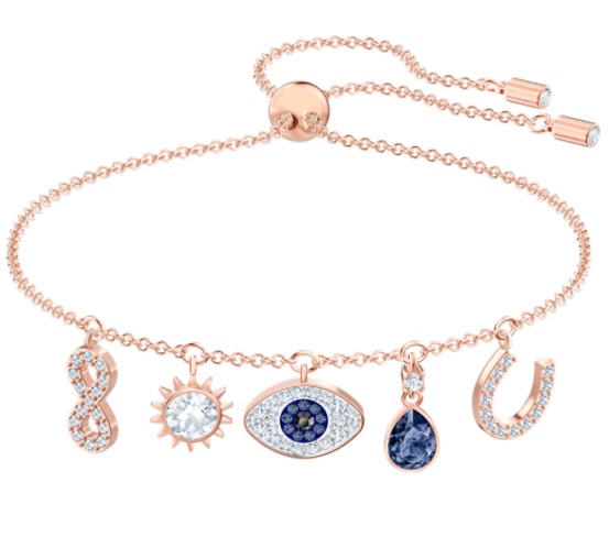 Brazalete Swarovski Amuletos de la Suerte Oro Rosa
