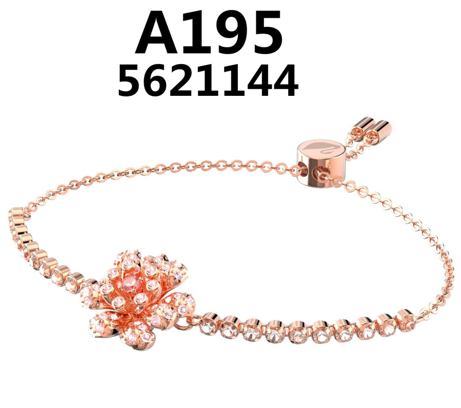 Brazalete Swarovski Flor Pavé Oro Rosa