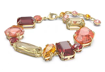 Brazalete Swarovski Tenis Cristales Multicolor Tonos Cálidos